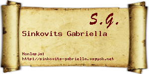 Sinkovits Gabriella névjegykártya